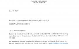 Solid Waste Bid Opening Extension