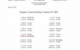 City of Tarrant Council Meetings Calendar FY2024