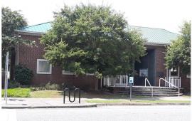 Front of the Tarrant Public Library